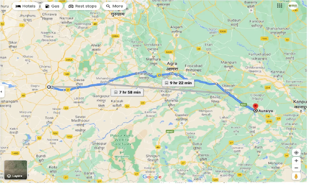 jaipur-to-auraiya-round-trip