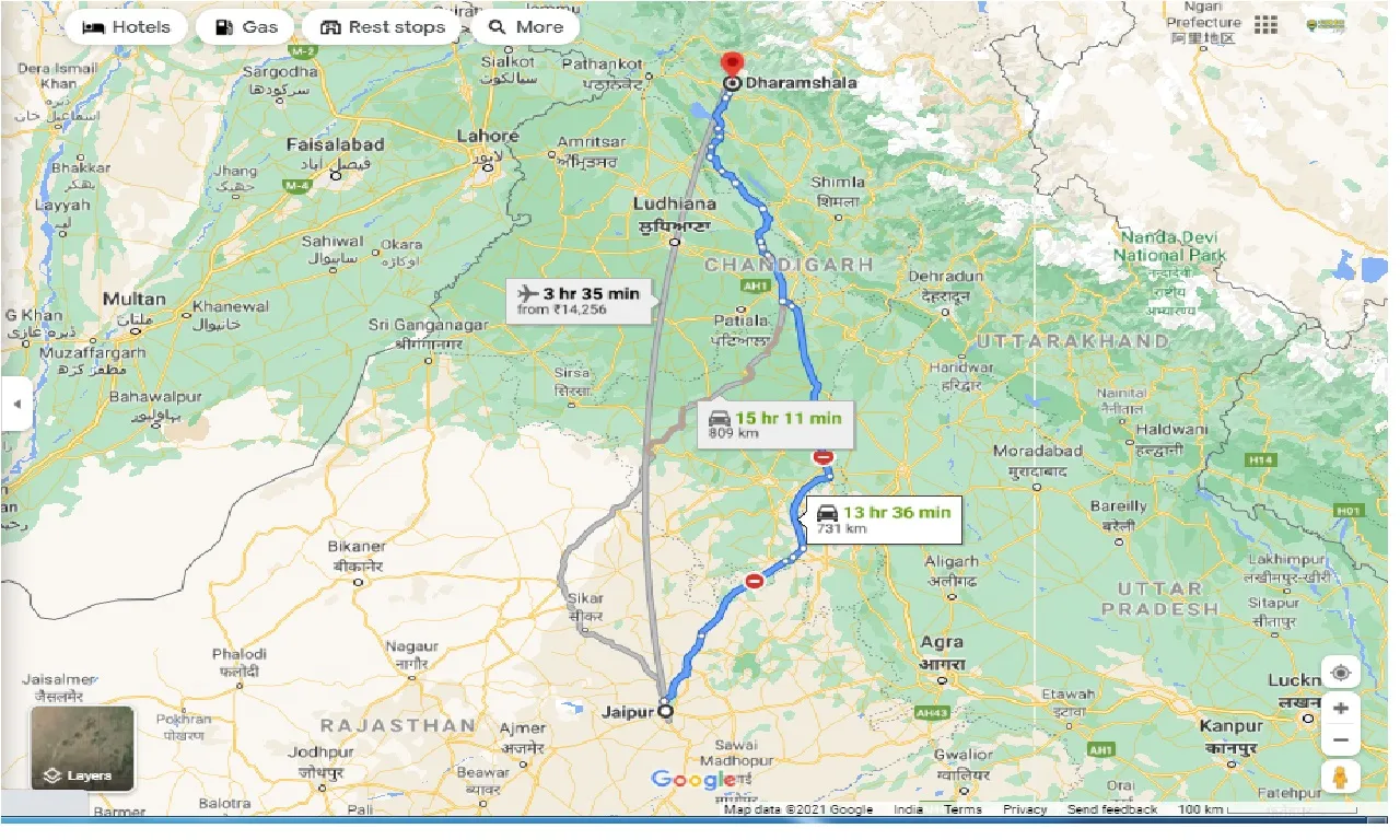 jaipur-to-dharamshala-one-way