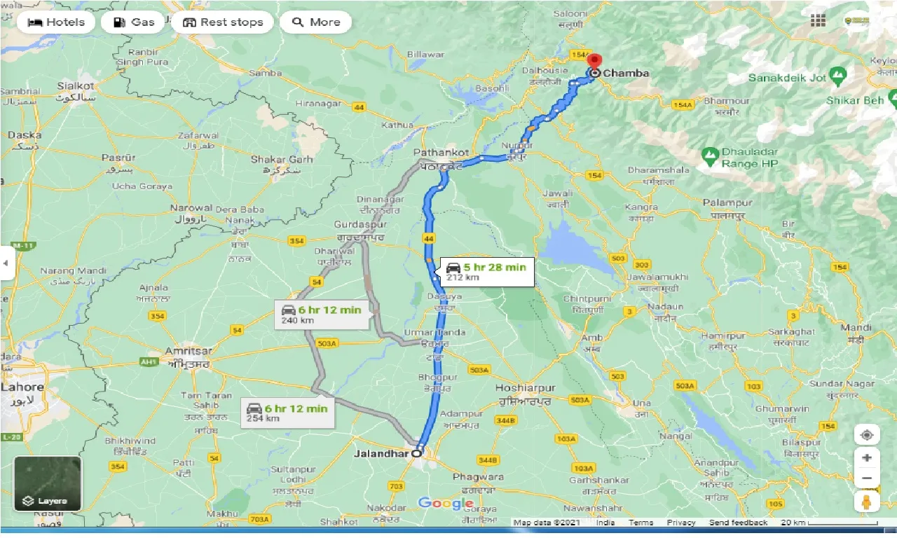 jalandhar-to-chamba-HP-one-way