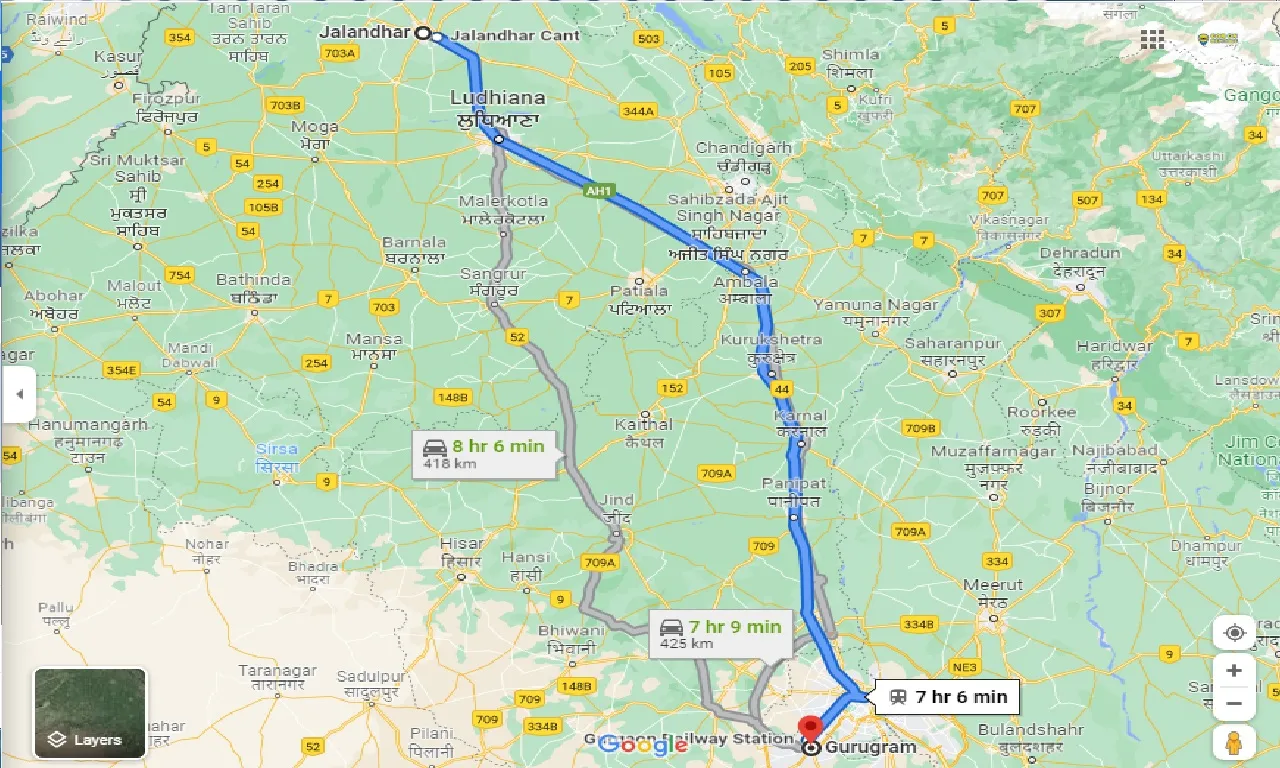 jalandhar-to-gurgaon-round-trip