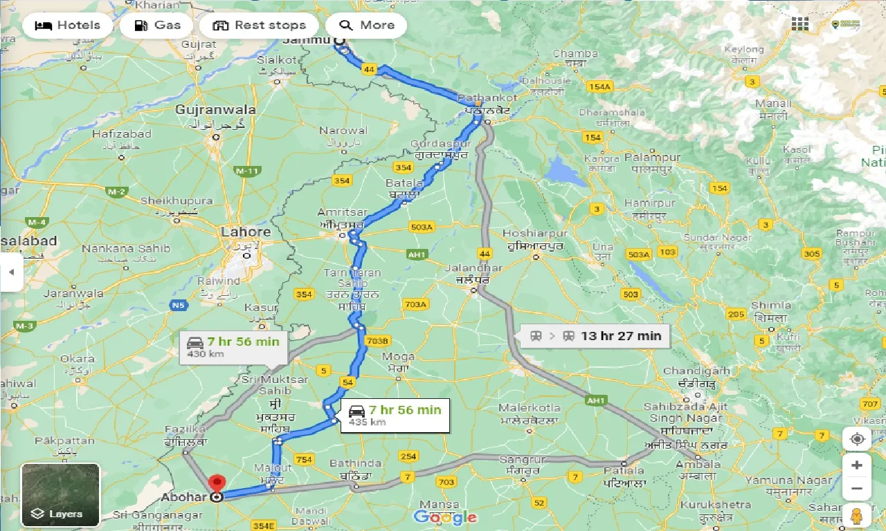 jammu-to-abohar-one-way