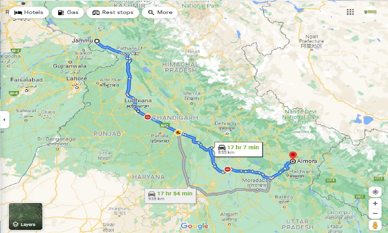 jammu-to-almora-one-way
