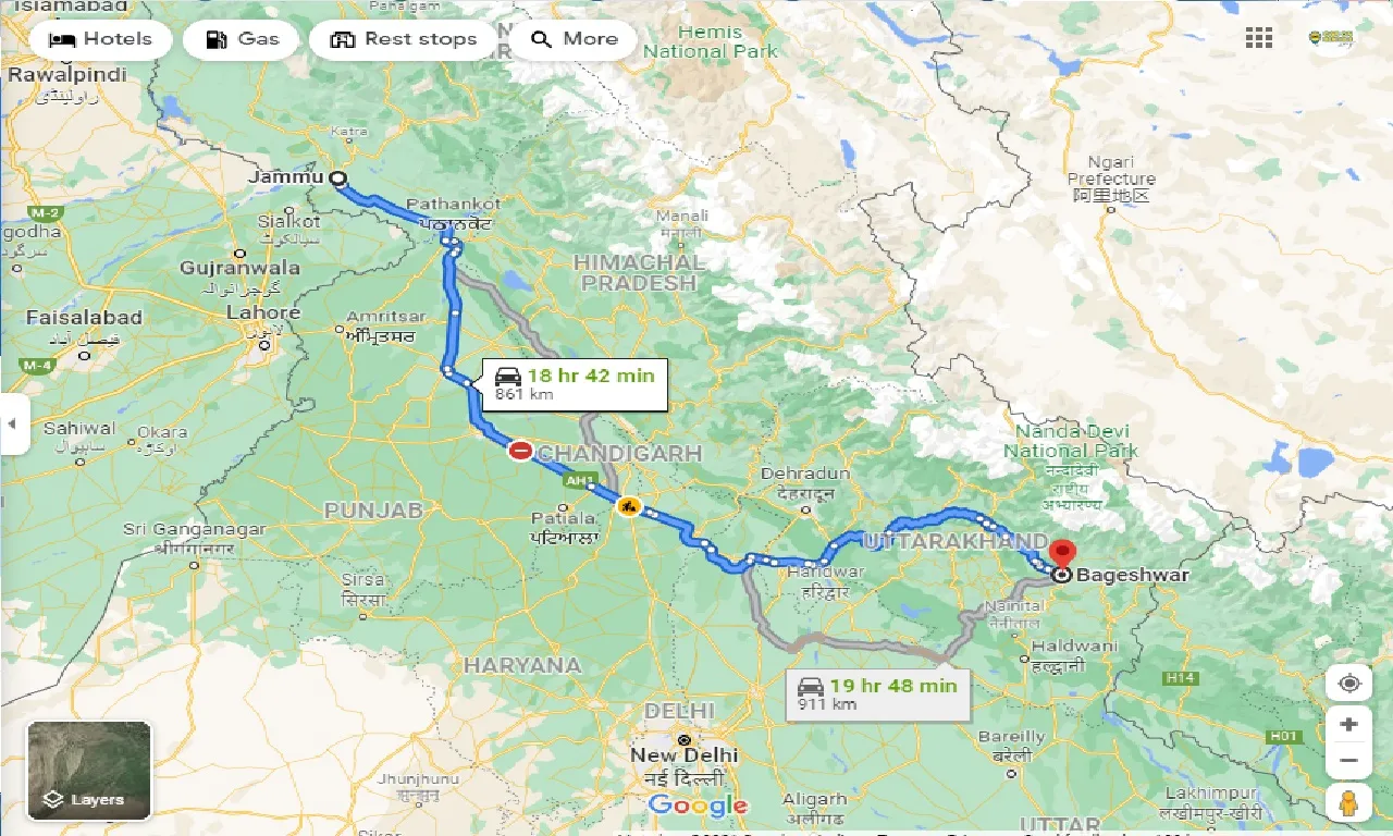 jammu-to-bageshwar-one-way