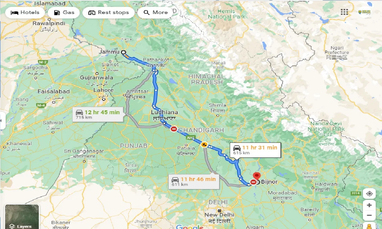 jammu-to-bijnor-one-way