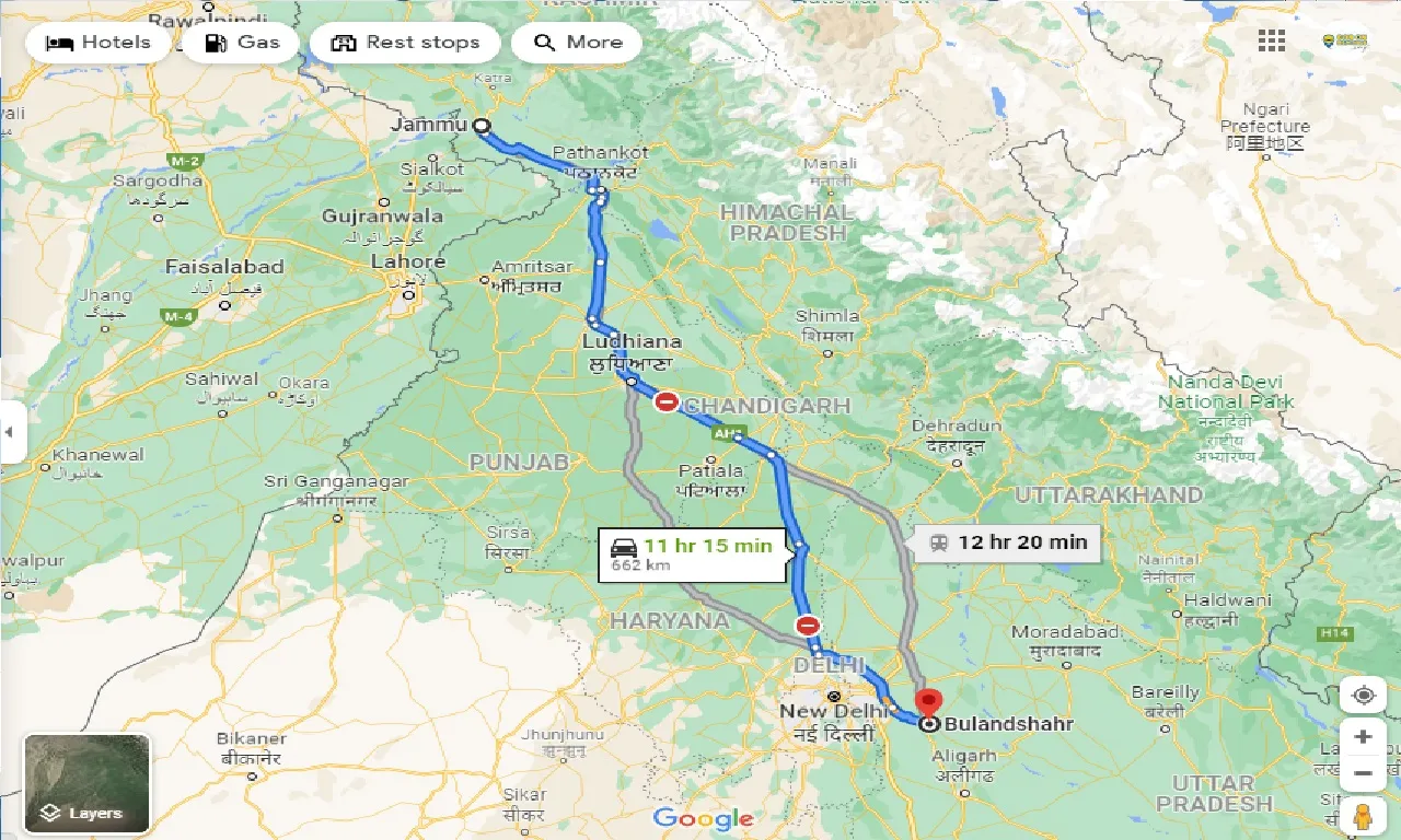 jammu-to-bulandshahr-taxi