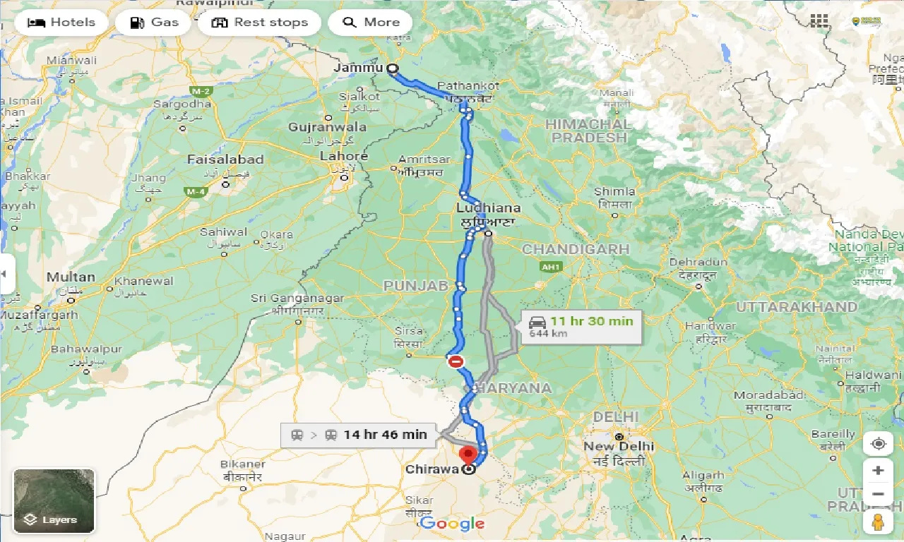 jammu-to-chirawa-taxi