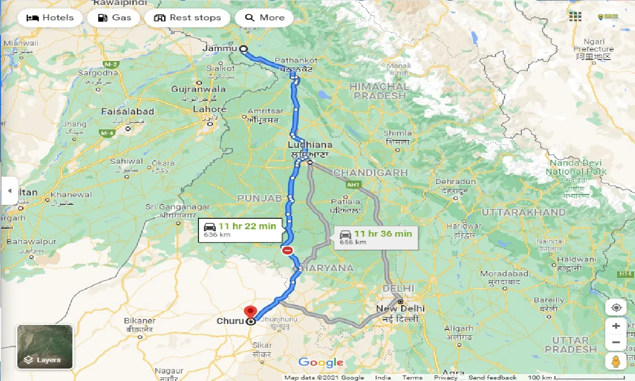 jammu-to-churu-taxi