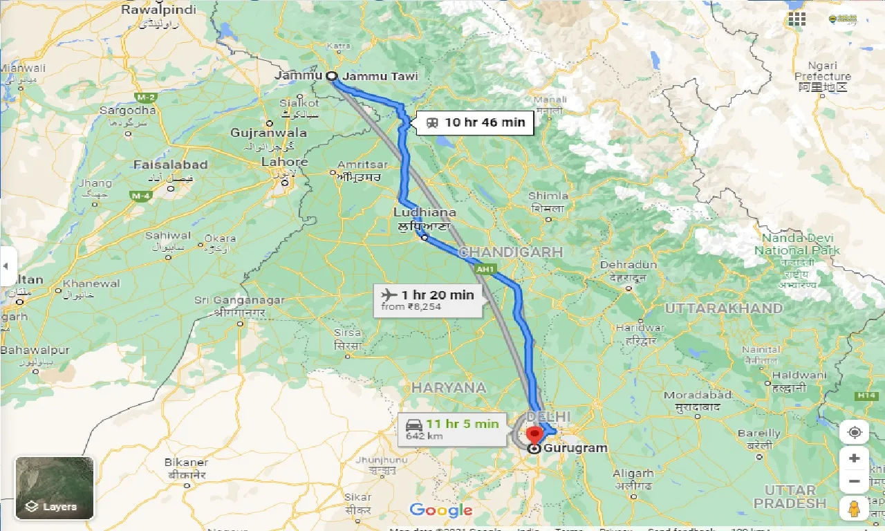 jammu-to-gurugram-taxi
