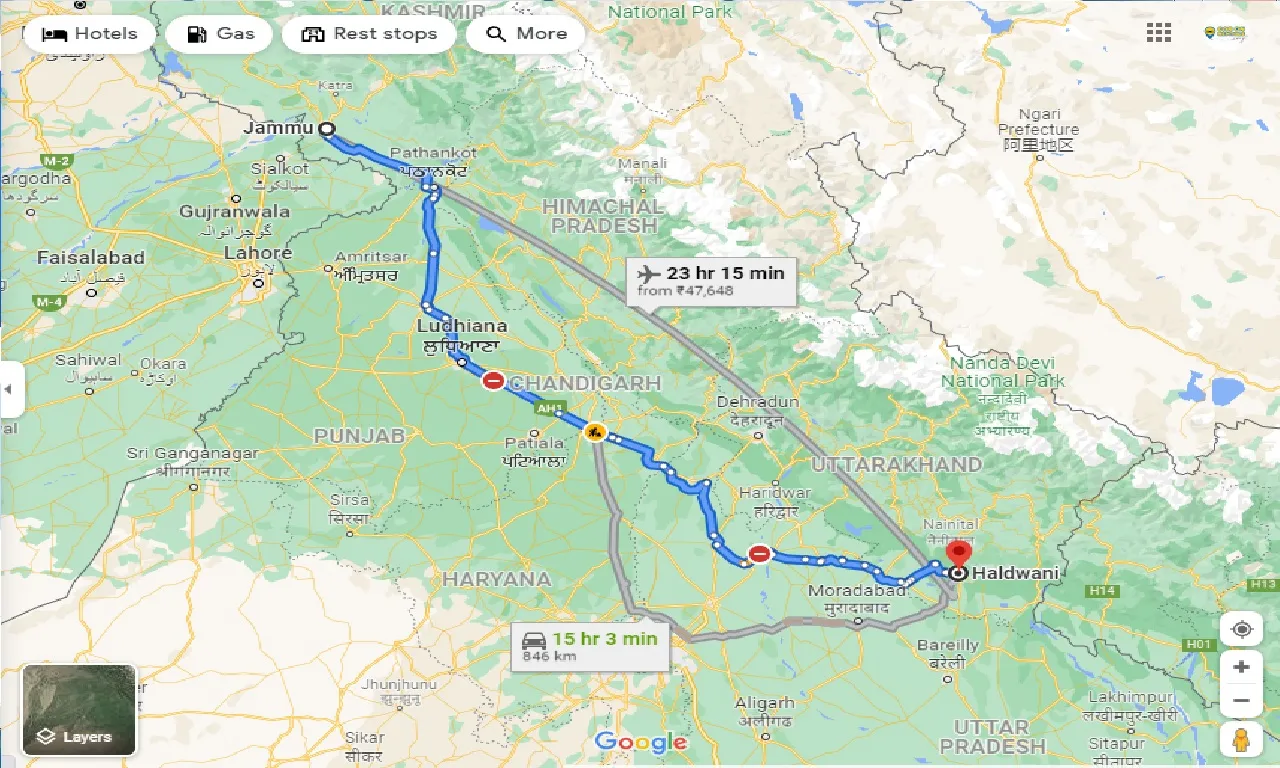 jammu-to-haldwani-one-way