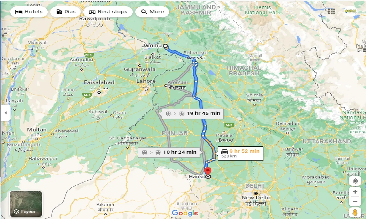 jammu-to-hansi-one-way