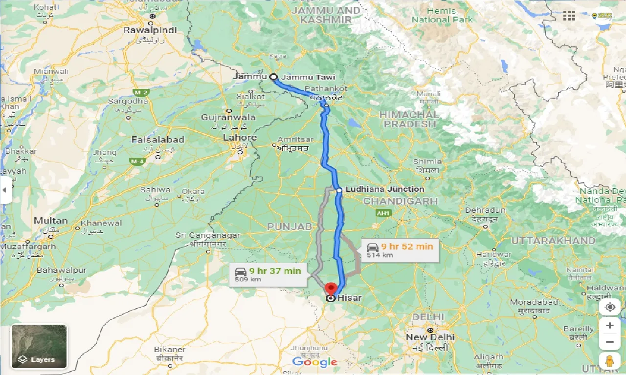 jammu-to-hisar-taxi