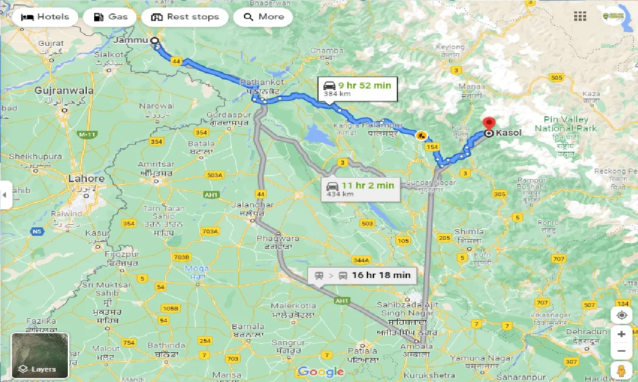jammu-to-kasol-one-way