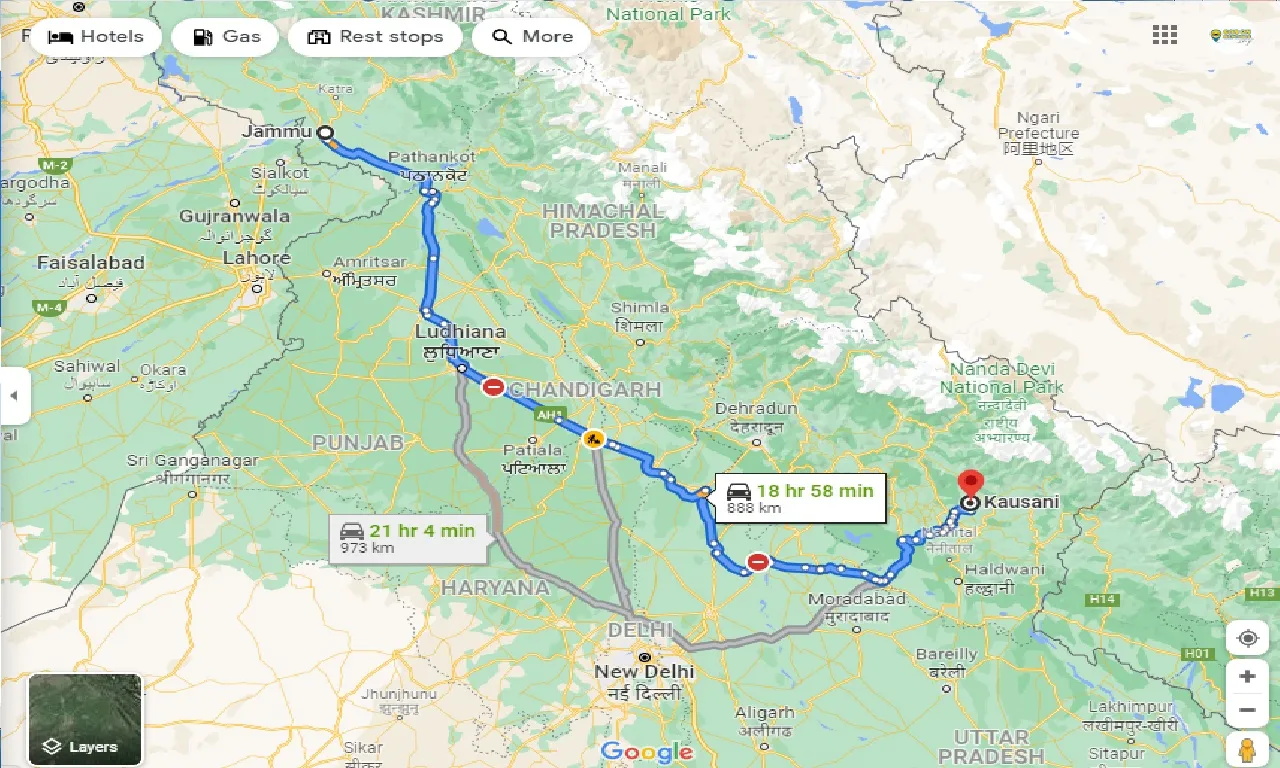 jammu-to-kausani-taxi