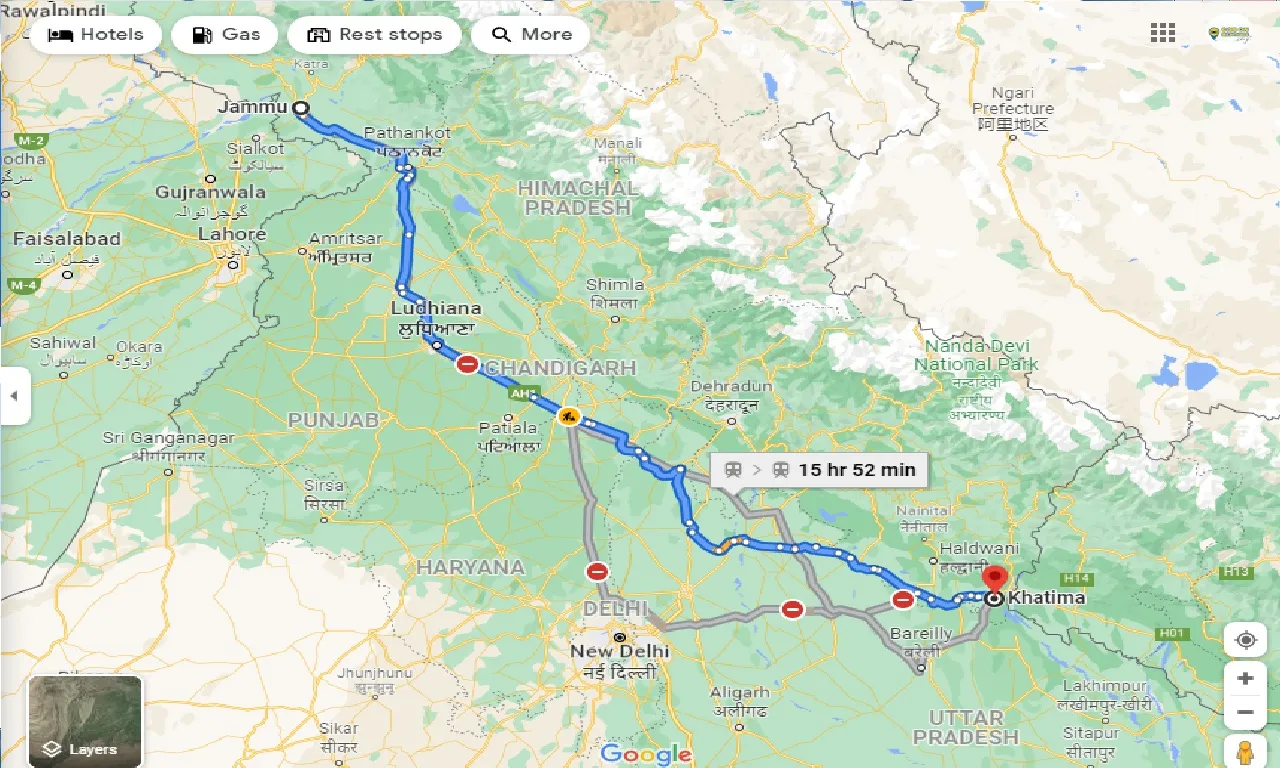 jammu-to-khatima-one-way