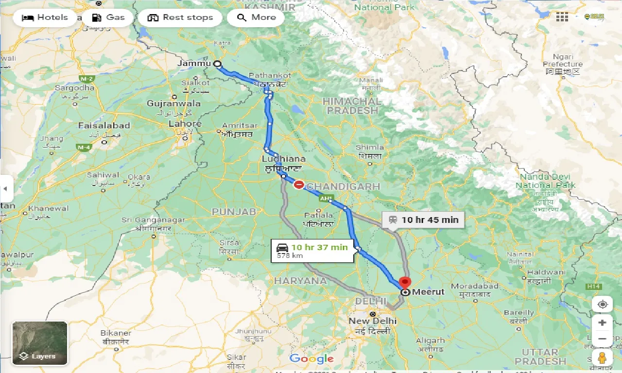jammu-to-meerut-taxi