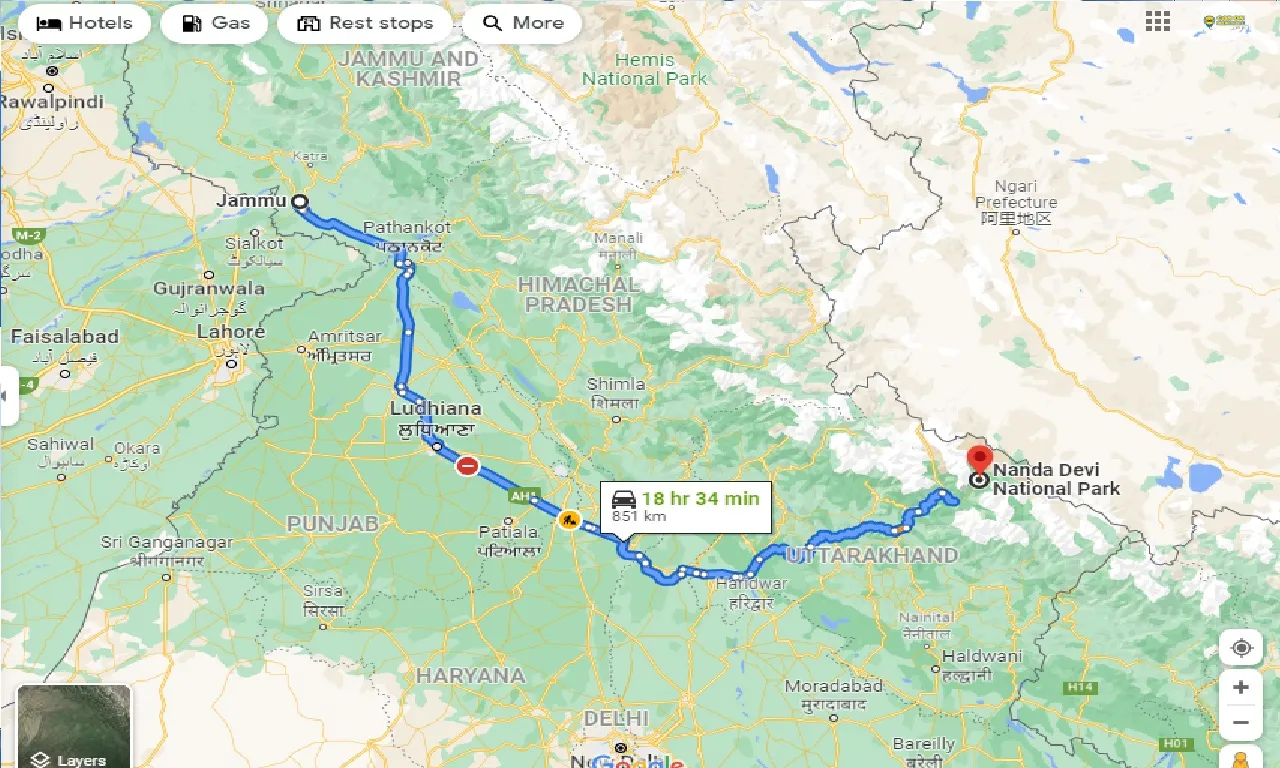 jammu-to-nanda-devi-national-park-one-way