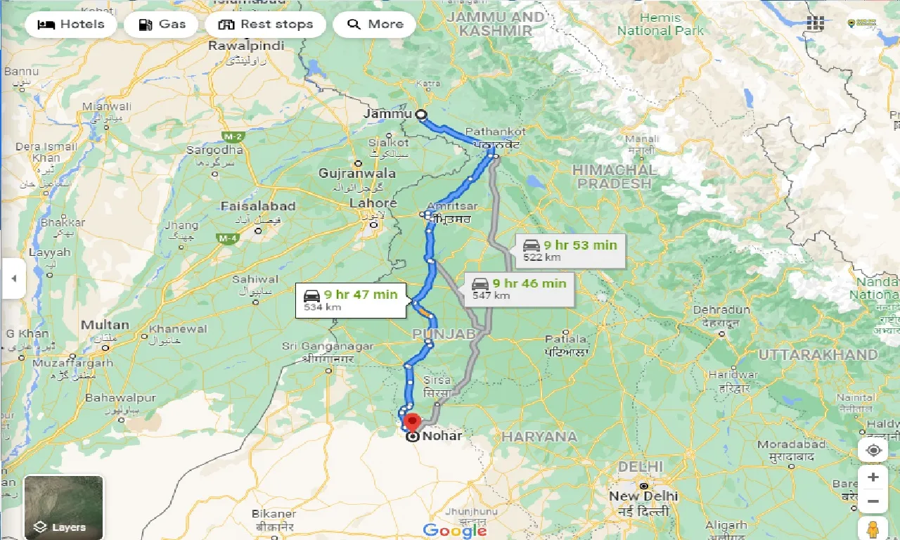 jammu-to-nohar-one-way