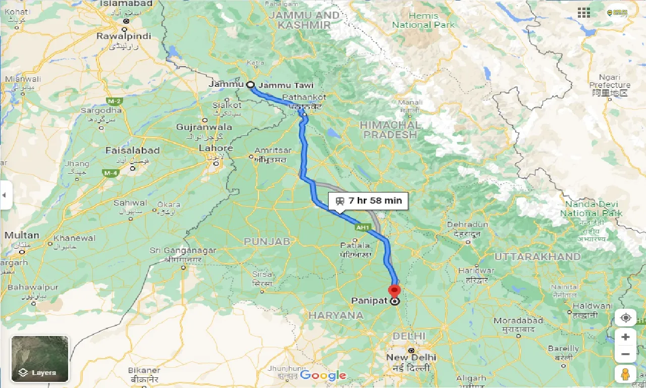 jammu-to-panipat-taxi