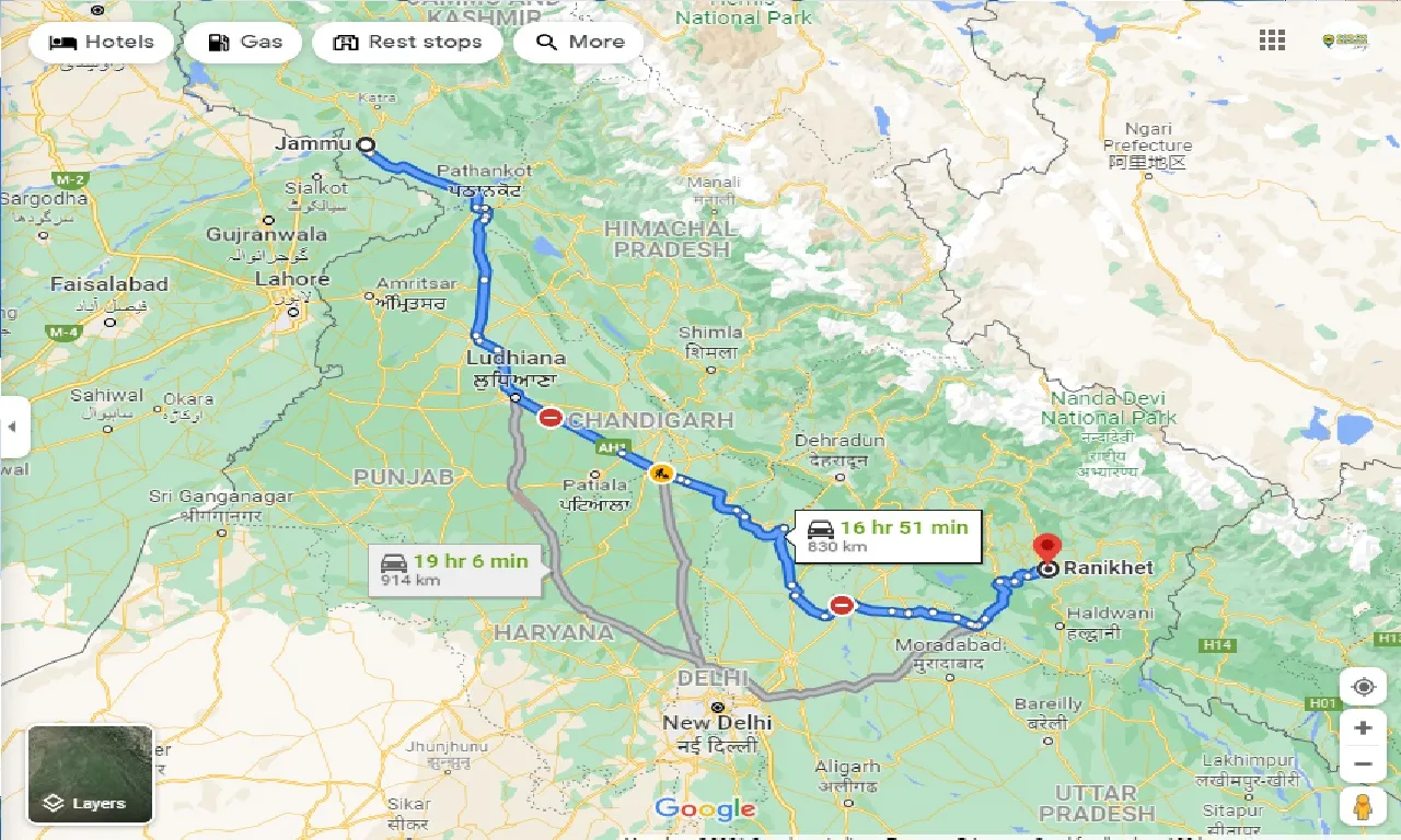 jammu-to-ranikhet-taxi