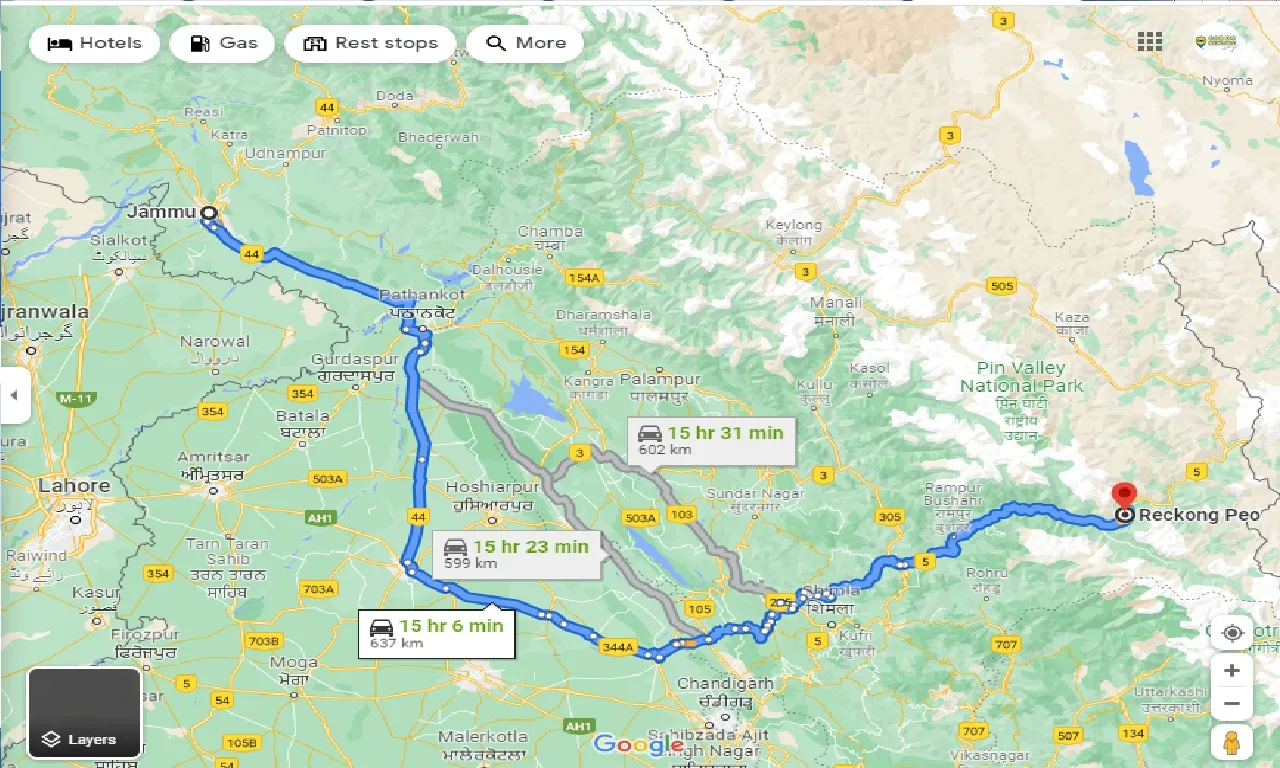 jammu-to-reckong-peo-one-way