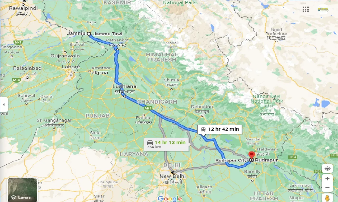 jammu-to-rudrapur-taxi