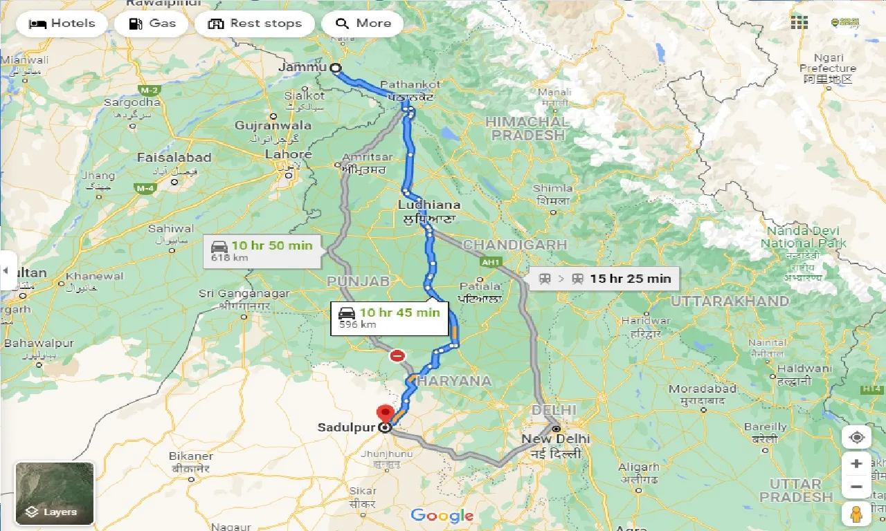 jammu-to-sadulpur-taxi