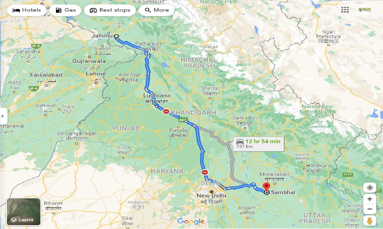 jammu-to-sambhal-taxi
