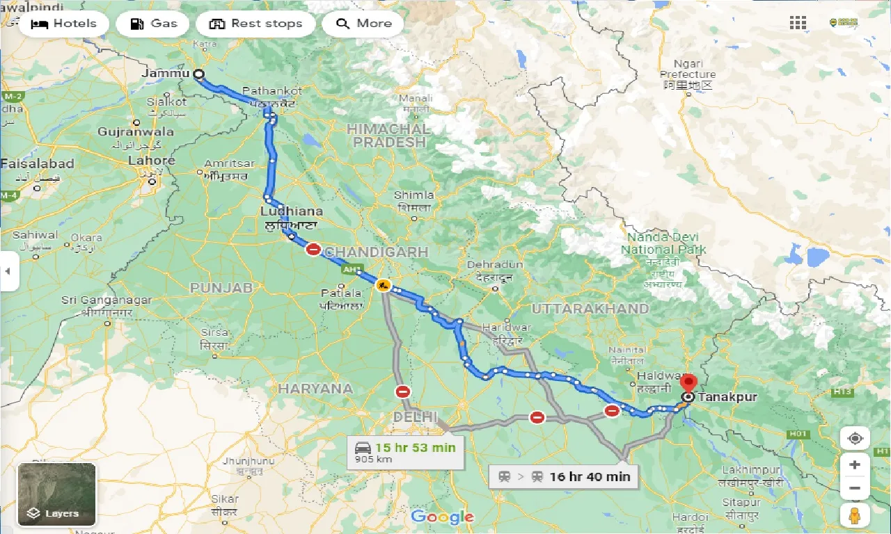 jammu-to-tanakpur-taxi