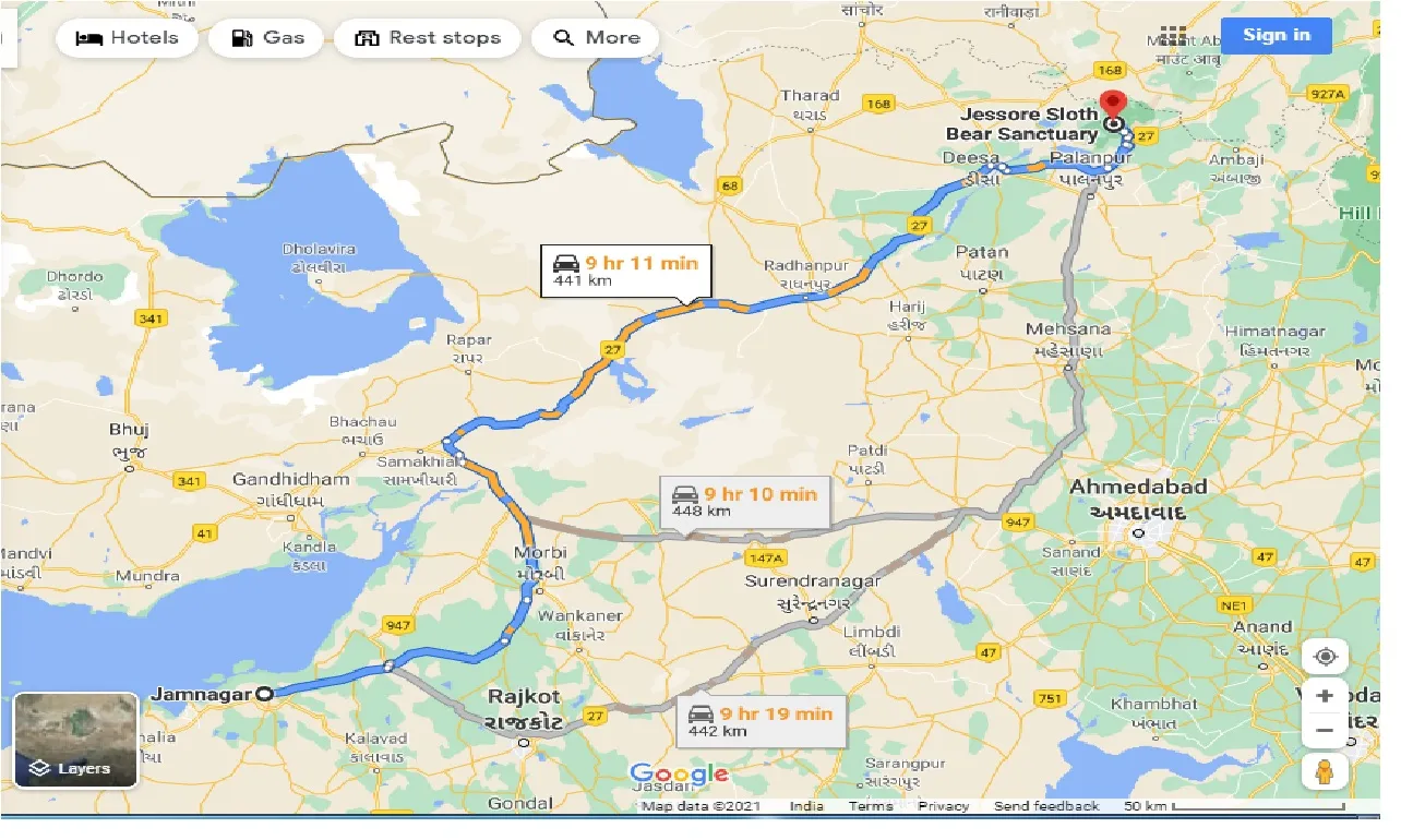 jamnagar-to-jessore-sloth-bear-sanctuary-one-way