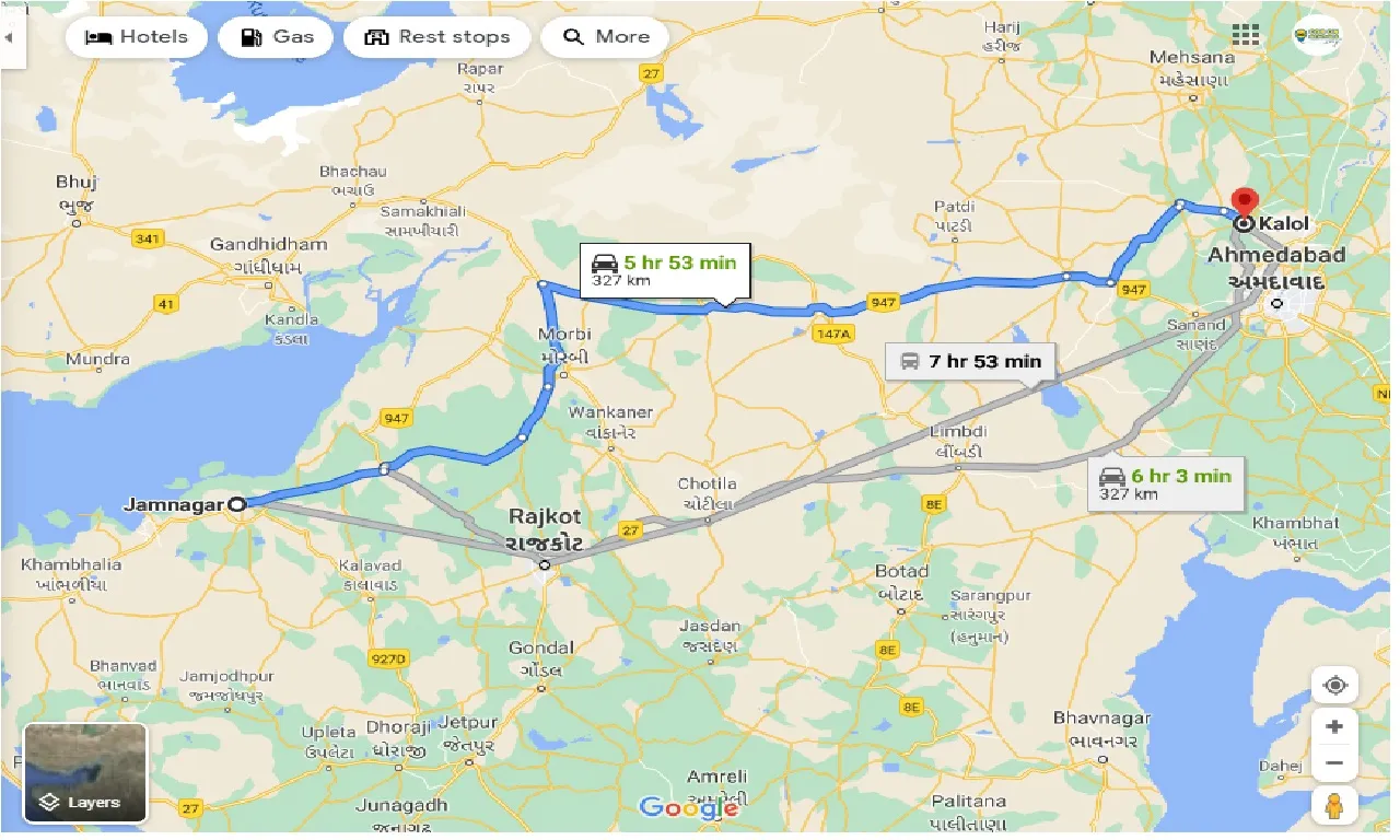jamnagar-to-kalol-taxi