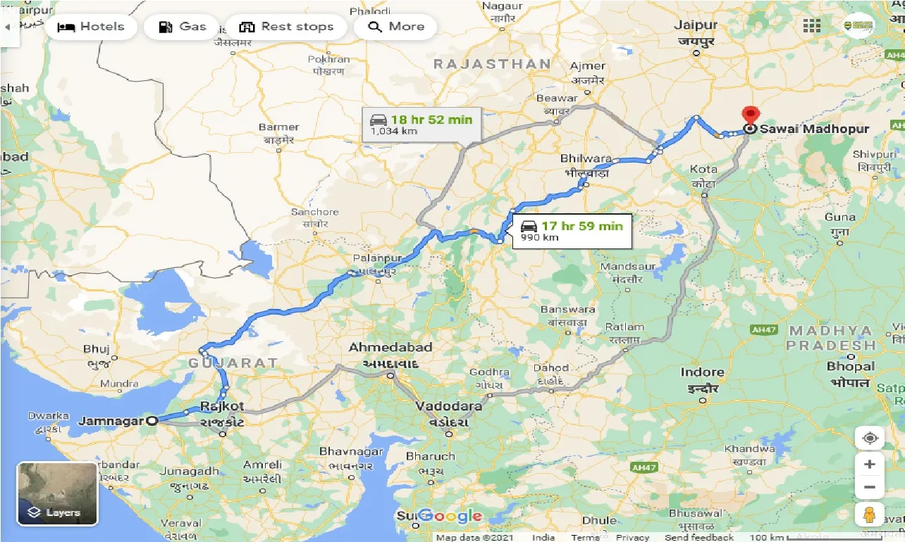 jamnagar-to-sawai-madhopur-taxi