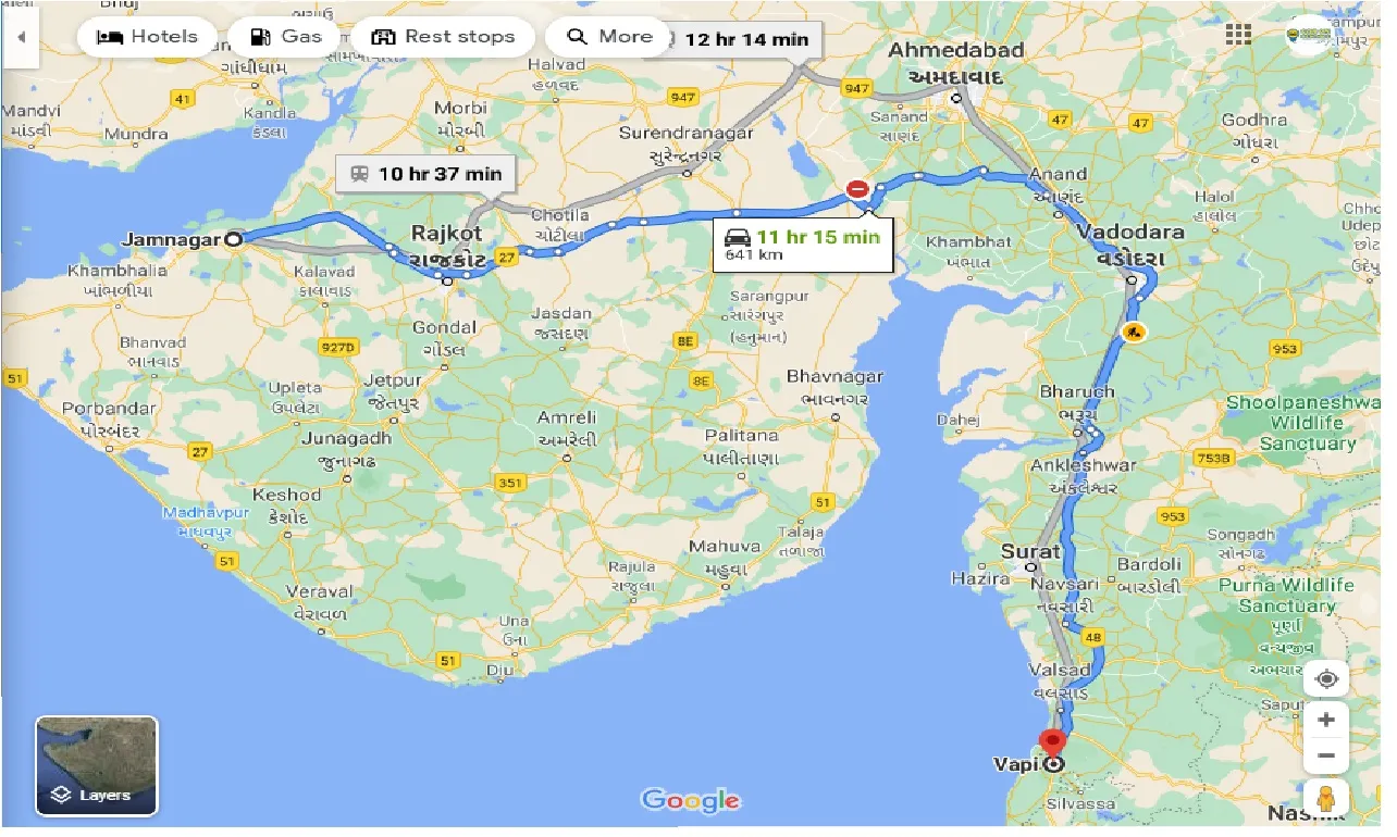 jamnagar-to-vapi-one-way