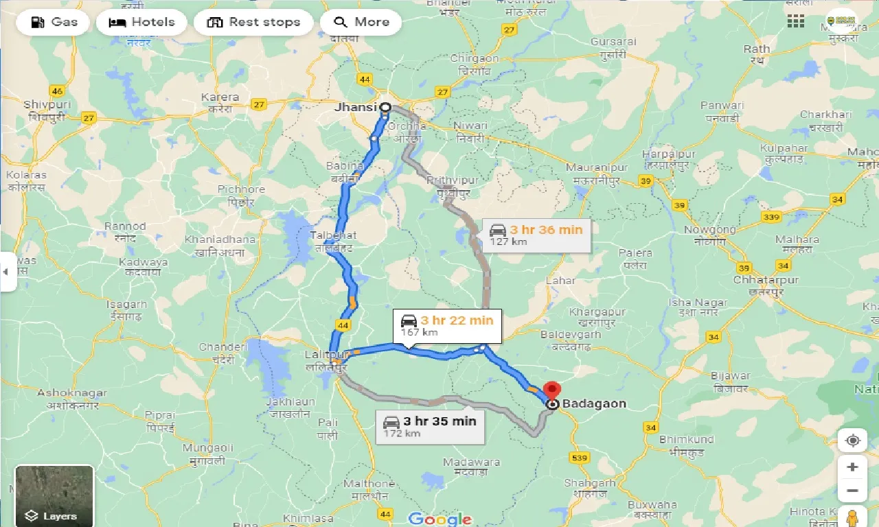jhansi-to-badagaon-mp-taxi