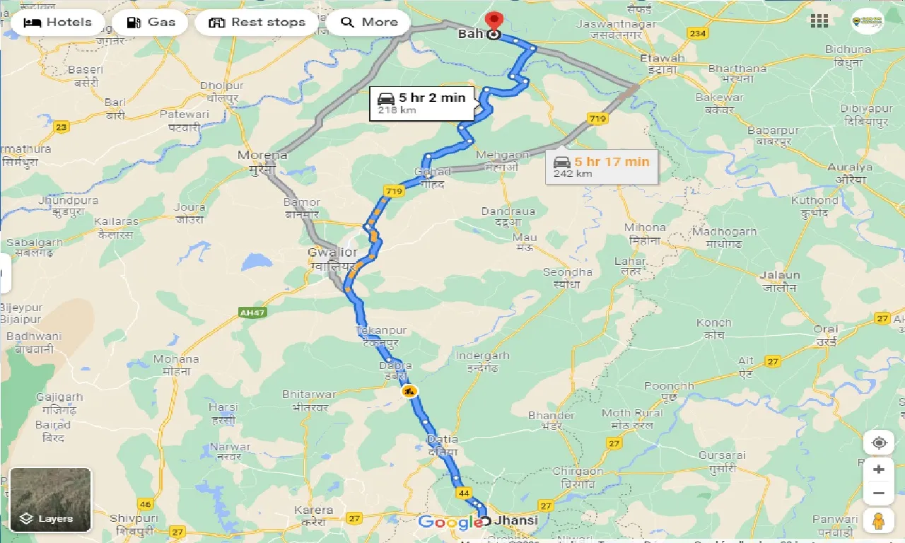 jhansi-to-bah-taxi