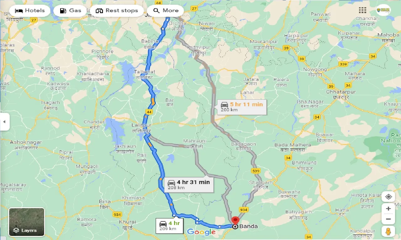 jhansi-to-banda-mp-taxi