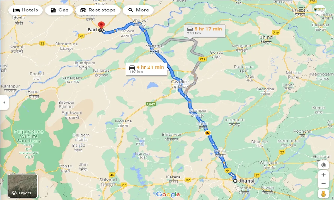 jhansi-to-bari-taxi