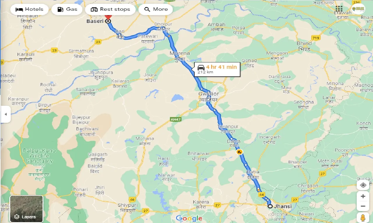 jhansi-to-baseri-one-way