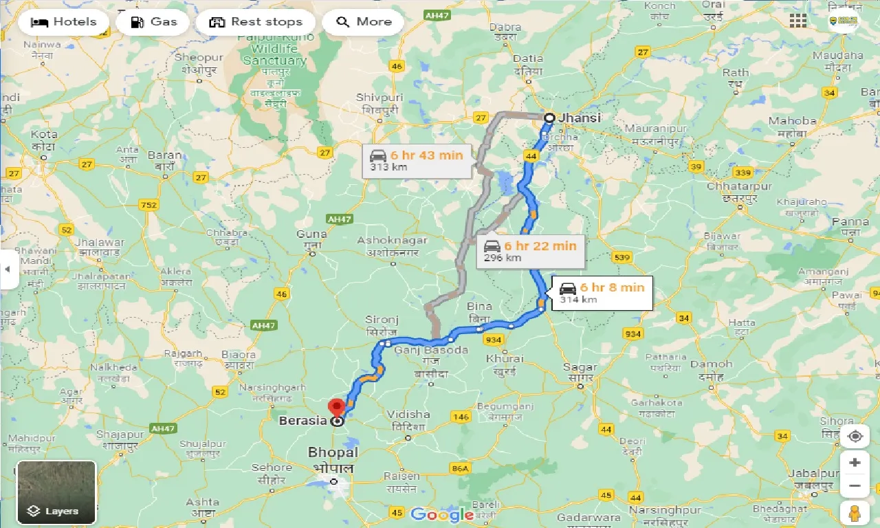 jhansi-to-berasia-one-way