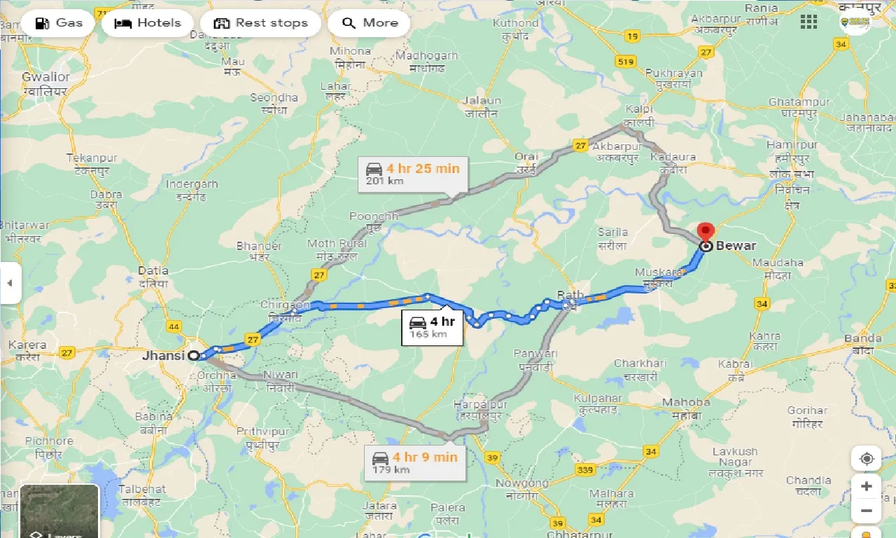 jhansi-to-bewar-one-way