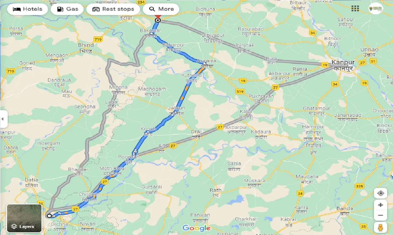 jhansi-to-bharthana-taxi