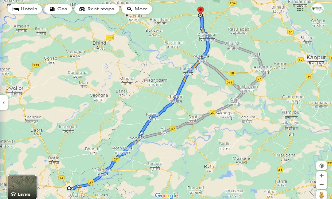 jhansi-to-bidhuna-one-way