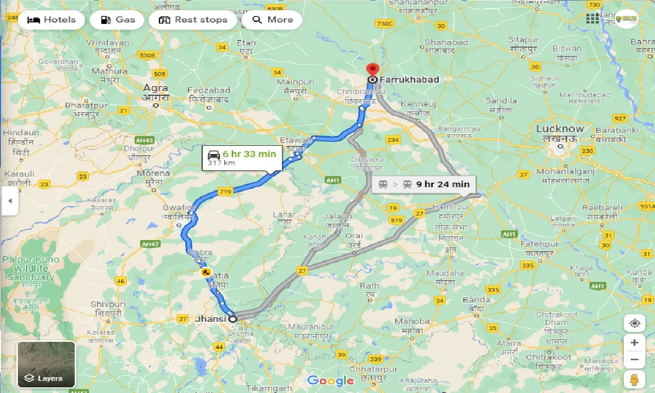 jhansi-to-farrukhabad-one-way