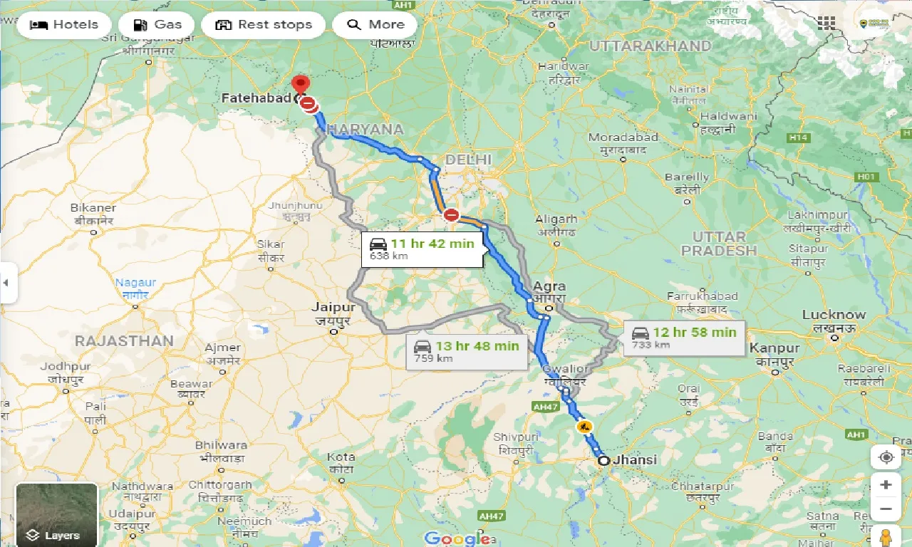 jhansi-to-fatehabad-taxi