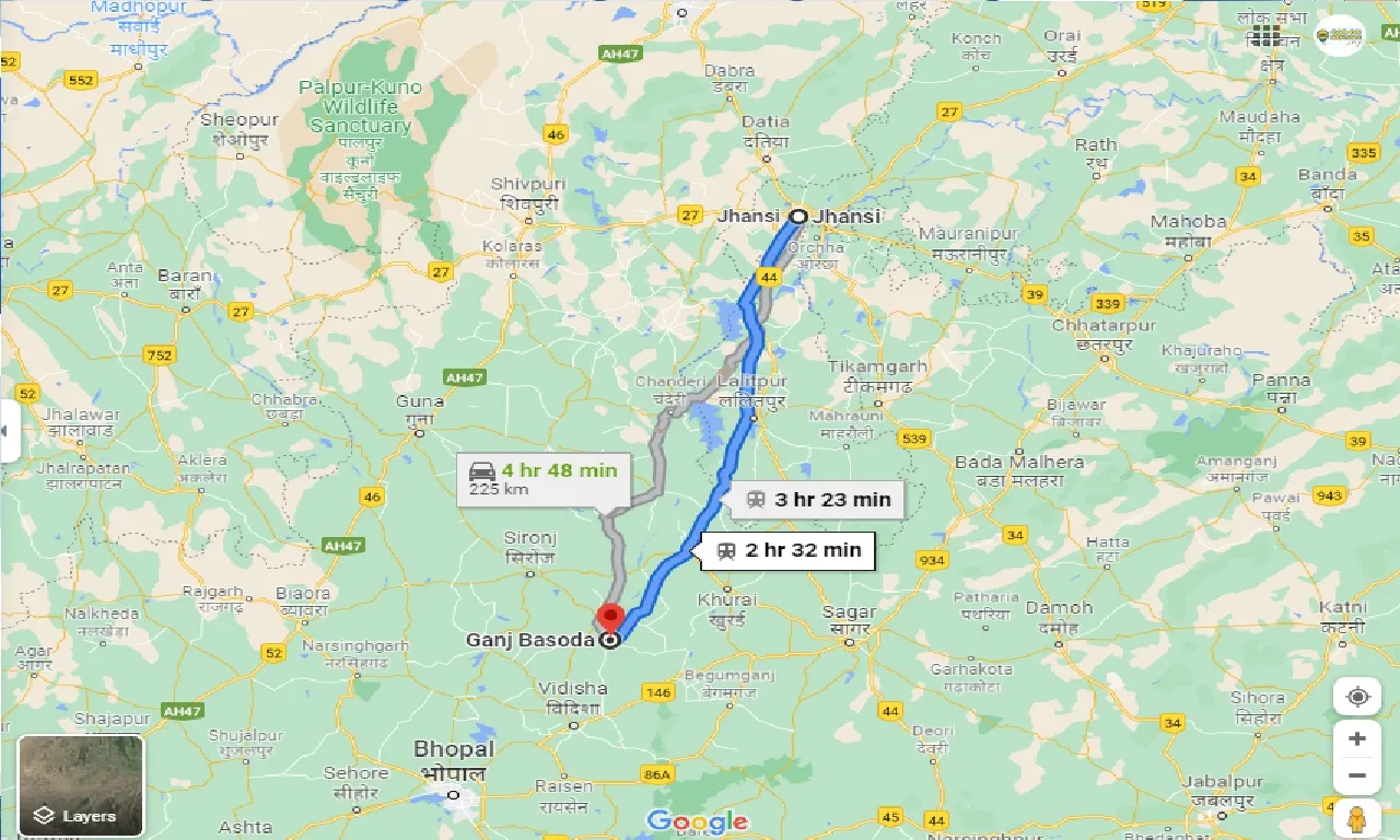 jhansi-to-ganj-basoda-one-way