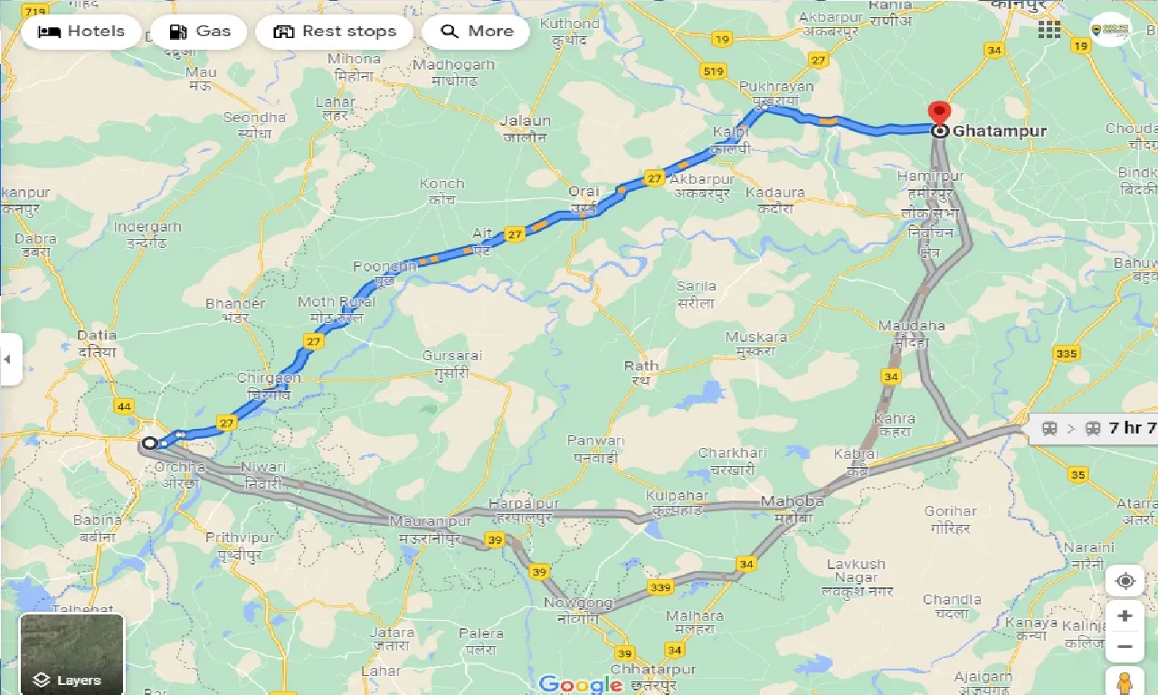 jhansi-to-ghatampur-one-way