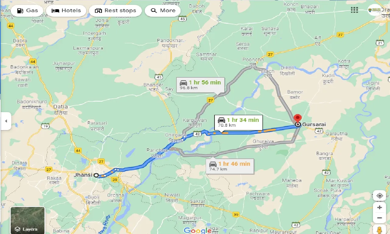 jhansi-to-gurasarai-one-way