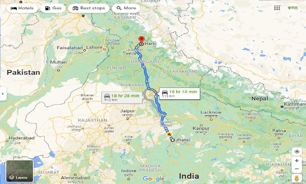 jhansi-to-harsi-one-way