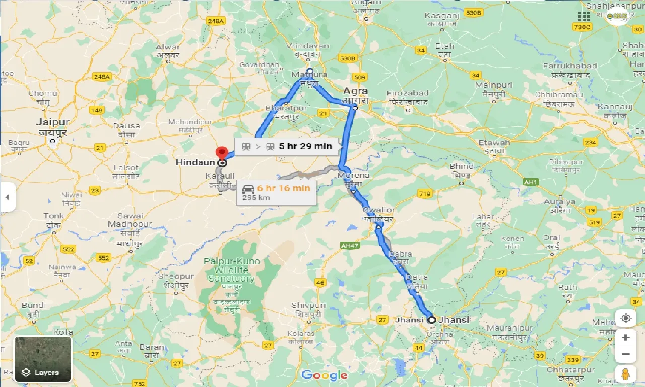 jhansi-to-hindaun-one-way