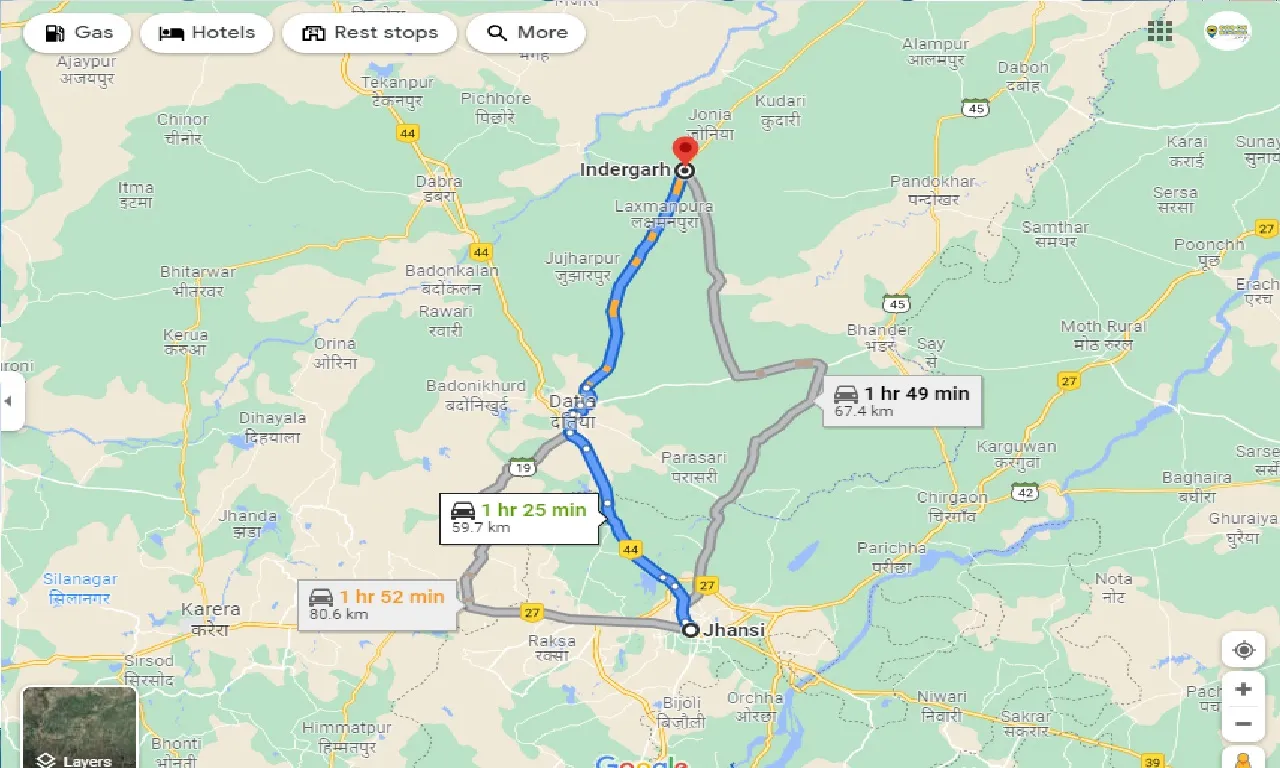 jhansi-to-indergarh-taxi