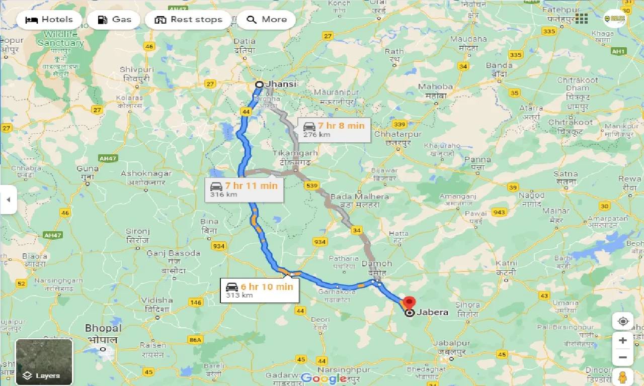 jhansi-to-jabera-one-way